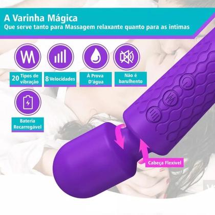 Imagem de Vibrador Varinha Mágica Massageador Estimulador 