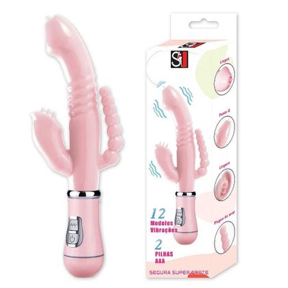 Imagem de Vibradores Sem Fio Feminino triplo Estimulador Clitóris e Ponto G Masturbador 12 velocidades 