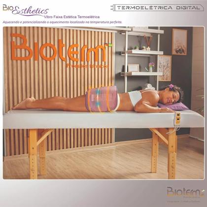 Imagem de Vibro Manta Térmica Faixa Abdominal Massageadora Digital Bivolt Bioterm  Certificação Inmetro e Iso9001  Cor Lilás