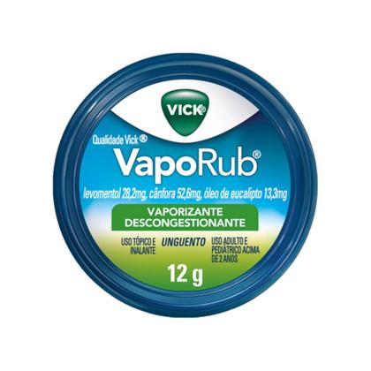 Imagem de Vick Vaporub Vaporizante Descongestionante 12g Vick Pyrena Inalador Unguento