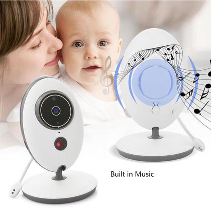 Imagem de Vídeo de áudio LCD sem fio Baby Monitor Rádio Nanny Music Intercom IR 24h Portátil Baby Walkie Babysitter  Monitores de Bebês