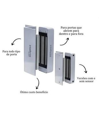 Imagem de Video Porteiro Interfone Eletronico Campainha Com Fio Camera Intelbras Tela 7 Pol e Fechadura Eletroima