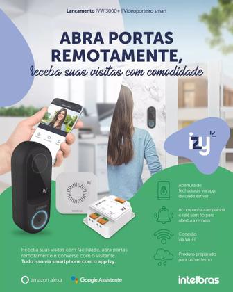 Imagem de Video Porteiro Smart Inteligente Campainha Interfone Wireless Wi Fi Intelbras IVW 3000+