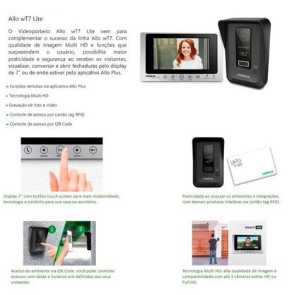 Imagem de Videoporteiro Wi-fi Allo Wt7 Lite Intelbras 2 Fechaduras Fx 1500 e 2 Modulos Externos