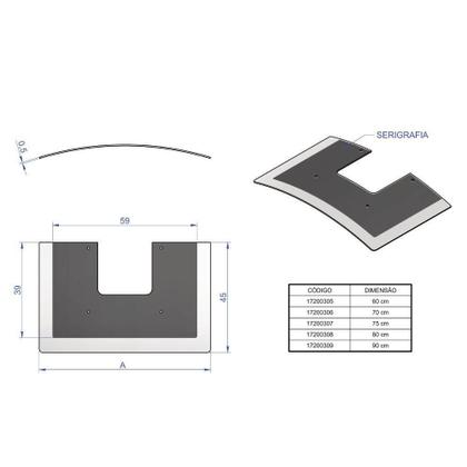 Imagem de Vidro Curvo para Coifa de Parede 60 cm