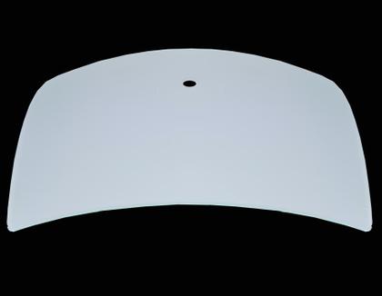Imagem de Vidro Curvo Quadrado Fosco 25cm P/ Plafons C/ Furo de 10mm