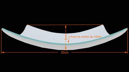 Imagem de Vidro Curvo Quadrado Fosco 25cm P/ Plafons C/ Furo de 10mm