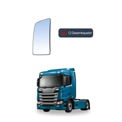 Imagem de Vidro do retrovisor principal Scania NTG lado direito com desembaçador após 2019 - 2116846