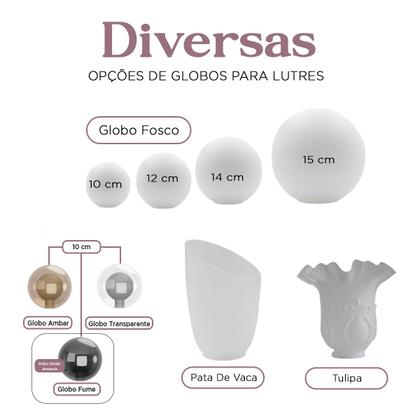 Imagem de Vidro Globo 10cm Fume Reposição Lustre Jabuticaba