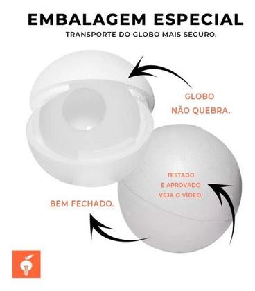 Imagem de Vidro Globo Bola Esfera 12cm Diametro Vidro Fosco Sem Colar Leitoso