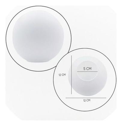 Imagem de Vidro Globo Bola Esfera 12cm Diametro Vidro Fosco Sem Colar Leitoso