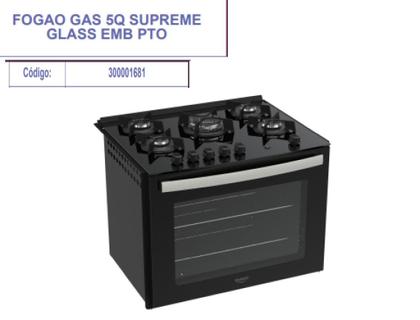 Imagem de Vidro Mesa Fogão Dako Supreme 5Q Preto Original