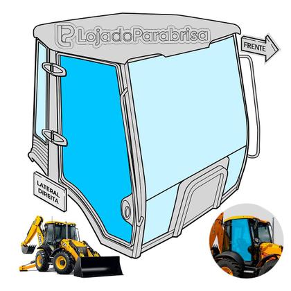 Imagem de Vidro Porta Direita Retro JCB 4CX 827/80144