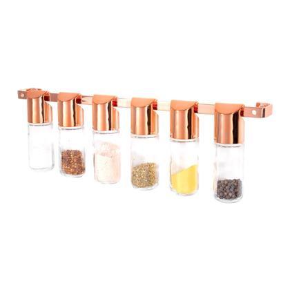 Imagem de Vidro Porta Tempero Condimento 100ml Com 6 Peças Para Barra De Cozinha Pote Organizador Cozinha Bancada
