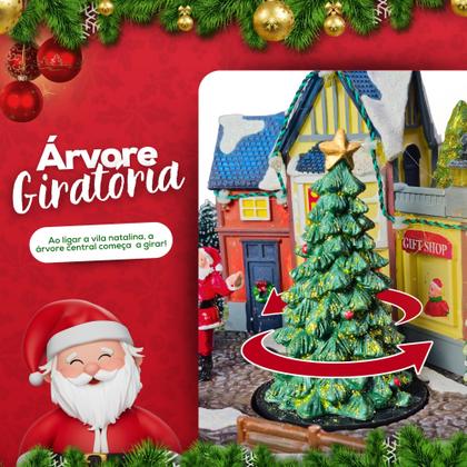 Imagem de Vila Natalina com Cenário e Iluminação Decoração Natalina com Arvore Nenada