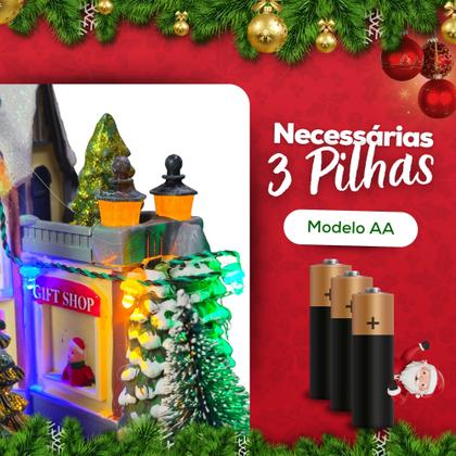 Imagem de Vila Natalina com Cenário e Iluminação Decoração Natalina com Arvore Nenada