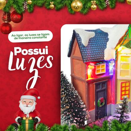 Imagem de Vila Natalina com Cenário e Iluminação Decoração Natalina com Arvore Nenada