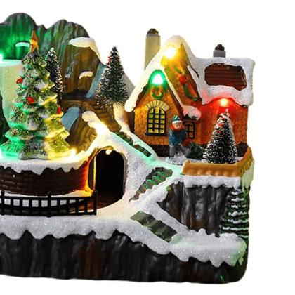 Imagem de Vila Natalina Musical Mini Cenário Natal Com Luz Trem Em Movimento Decoração Luxo