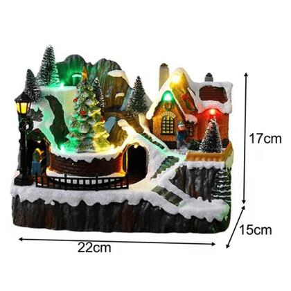 Imagem de Vila Natalina Musical Mini Cenário Natal Com Luz Trem Em Movimento Decoração Luxo