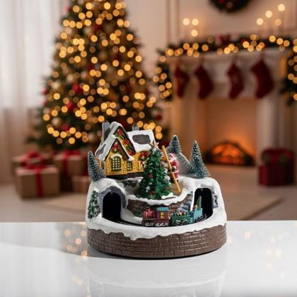 Imagem de Vila Noel Na Escada C/ Som e Movimento 16cm - Grillo