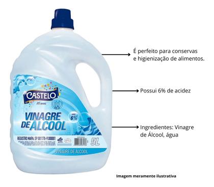 Imagem de Vinagre De Álcool Castelo 6 5 Litros Original Galão