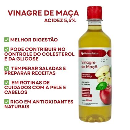Imagem de Vinagre de Maçã 530ml Macrophytus - Acidez 5,5%