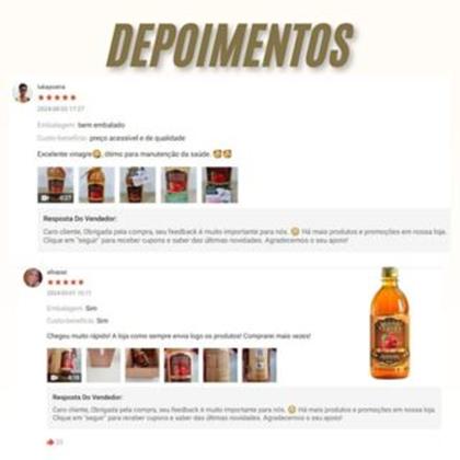 Imagem de Vinagre de Maçã Vivo 100% Natural - Montes Verdes 530ml