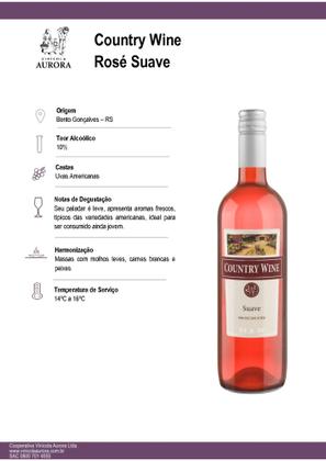 Imagem de Vinho Brasileiro Country Wine Suave Rose 750ml