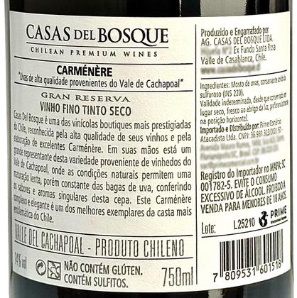 Imagem de Vinho Casas Del Bosque Gran Reserva Cabernet  Kit Com 6 Garrafas  Oferta