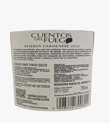 Imagem de Vinho chile cuentos del fuego tinto carmenere res 750ml