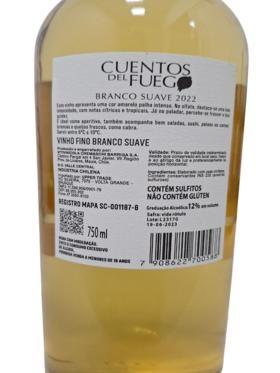 Imagem de Vinho Chile Fino Branco Suave - Cuentos del Fuego - Blend - 750ml