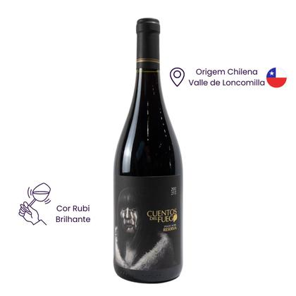 Imagem de Vinho Chileno Tinto Seco Uva Pinot Noir Reserva Cuentos Del Fuego 750ml