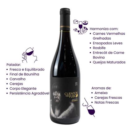 Imagem de Vinho Chileno Tinto Seco Uva Pinot Noir Reserva Cuentos Del Fuego 750ml