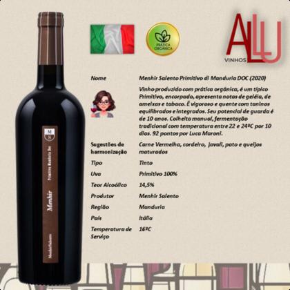 Imagem de Vinho Ita Menhir Primitivo Di Manduria  Doc 100% Tto750ml