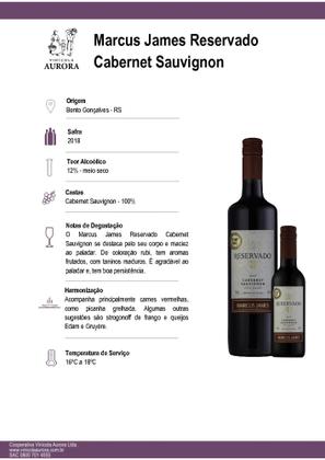 Imagem de Vinho Marcus James Tinto Reservado Cabernet Sauvignon 750ml