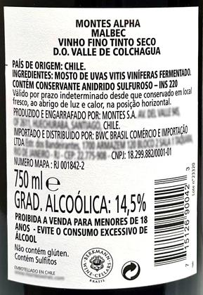Imagem de Vinho Montes Alpha Malbec  Kit Com 6 Garrafas  Oferta
