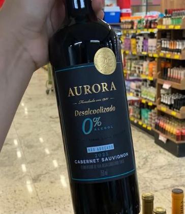 Imagem de Vinho Não Adoçado Desalcoolizado, Sem Álcool, Cabernet Sauvignon 750ml Aurora