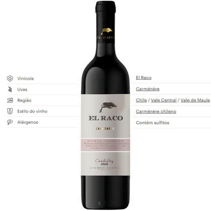 Imagem de Vinho Tinto Chileno El Raco Carmenere 750ml