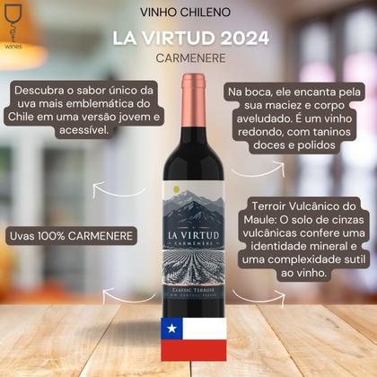 Imagem de Vinho tinto chileno la virtud classic terroir carmenere 2024