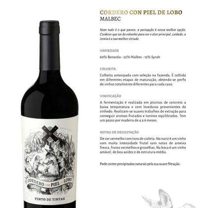 Imagem de Vinho Tinto Cordero Argentino Mosquita Muerta Con Piel de Lobo Tinto de Tintas 750ml