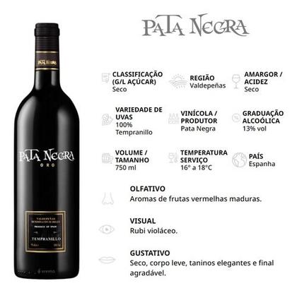 Imagem de Vinho Tinto Espanhol Pata Negra Oro Tempranillo 750ml (6 Un)