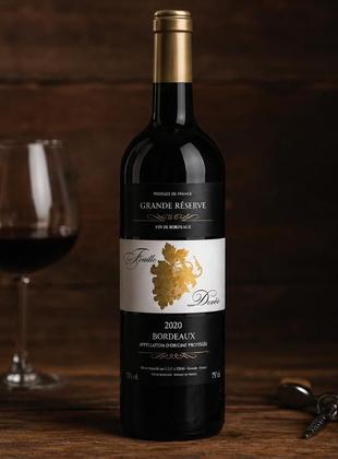 Imagem de Vinho Tinto Francês Feuille Dorée AOP Bordeaux 750 ml