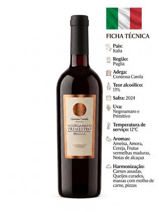 Imagem de Vinho Tinto Italiano NegroamaroPrimitivo Contessa Carola 750ml
