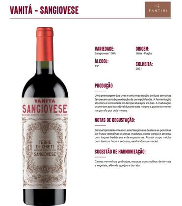 Imagem de Vinho Tinto Italiano Vanitá Puglia Sangiovese 750ml Macio e Gastronômico