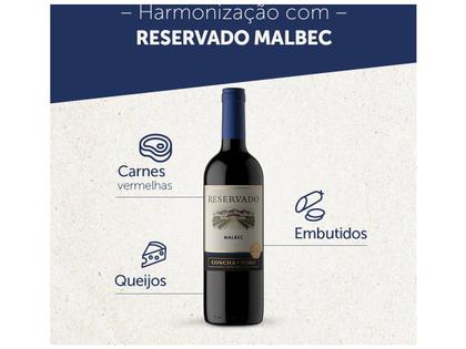 Imagem de Vinho Tinto Seco Concha y Toro Malbec Reservado  - Chile 2022 750ml