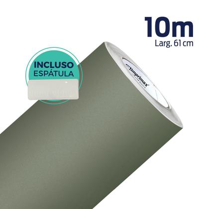 Imagem de Vinil Adesivo Lavável Colorido Fosco Jateado Verde Khaki 10m