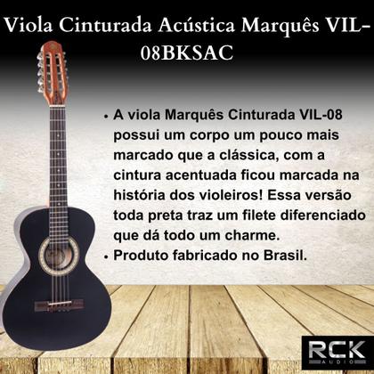 Imagem de Viola Cinturada Acústica Marquês VIL-08BKSAC
