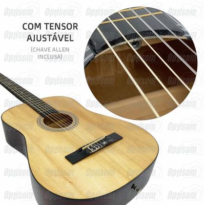 Imagem de Violão Acústico Marrom Clássico Nylon Mxt 38 Polegadas Com Tensor