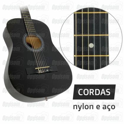 Imagem de Violão Acústico Preto Nylon Mxt 38 Polegadas Com Tensor