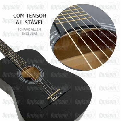 Imagem de Violão Acústico Preto Nylon Mxt 38 Polegadas Com Tensor